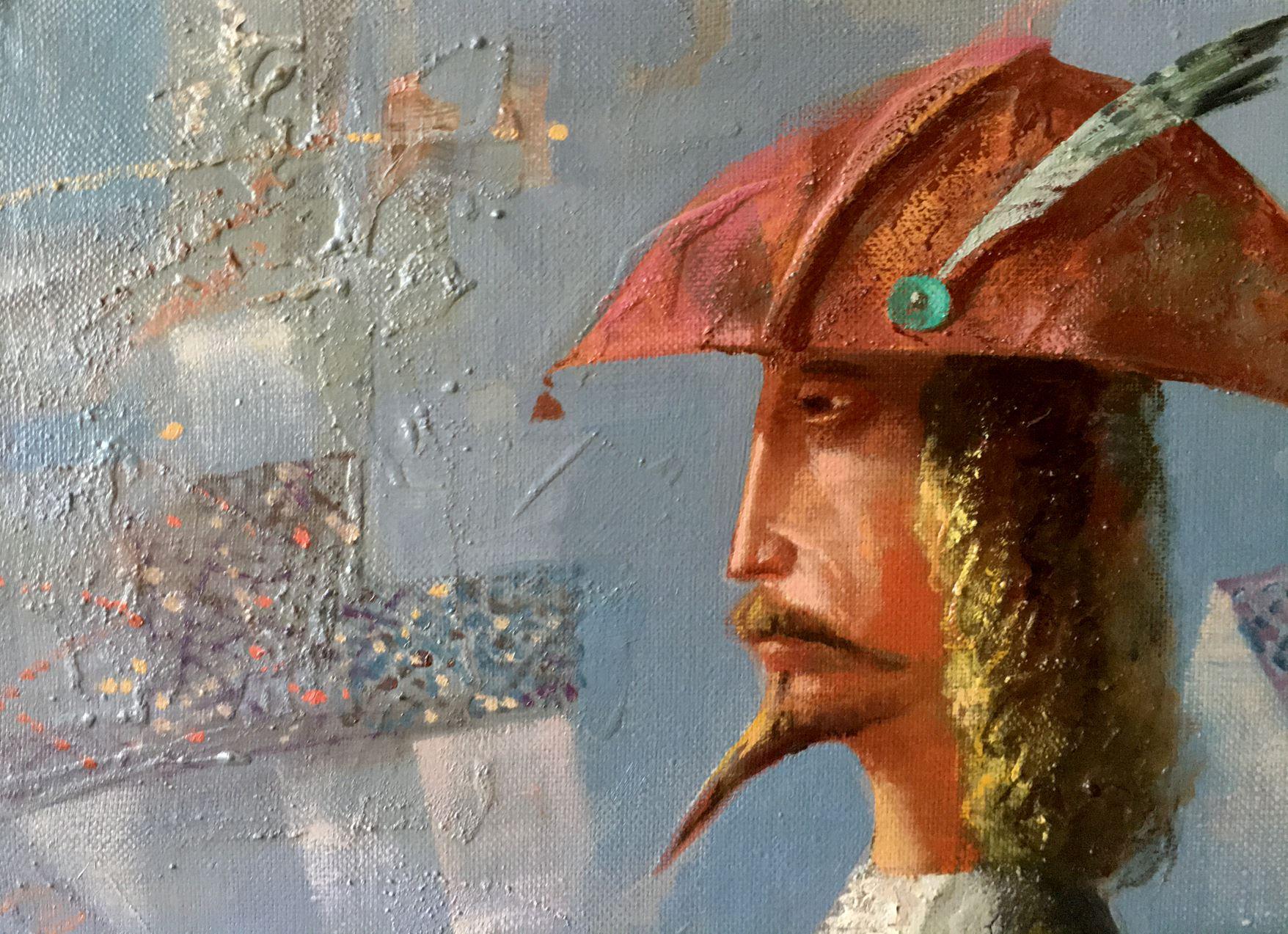 Conqueror, Figurative Surrealism, Original oil Painting, Ready to Hang For Sale 6