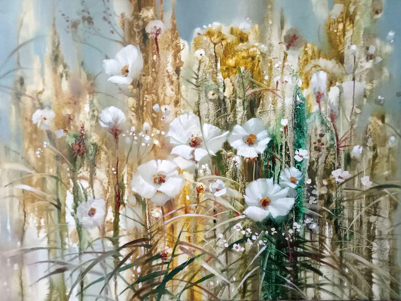 Anatoly Tarabanov Landscape Painting - Delicate Bouquet, Impressionism, Original oil Painting, Ready to Hang