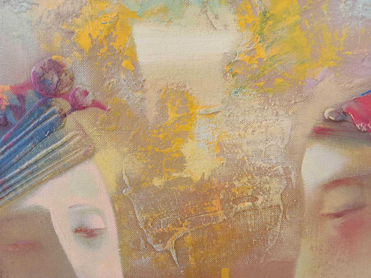 Duetto, Ritratti astratti, Pittura ad olio originale fatta a mano, pronta da appendere - Painting Impressionismo di Anatoly Tarabanov
