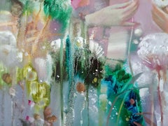 Fairy Dream, Portraits Flowers, Original oil Painting, Ready to Hang