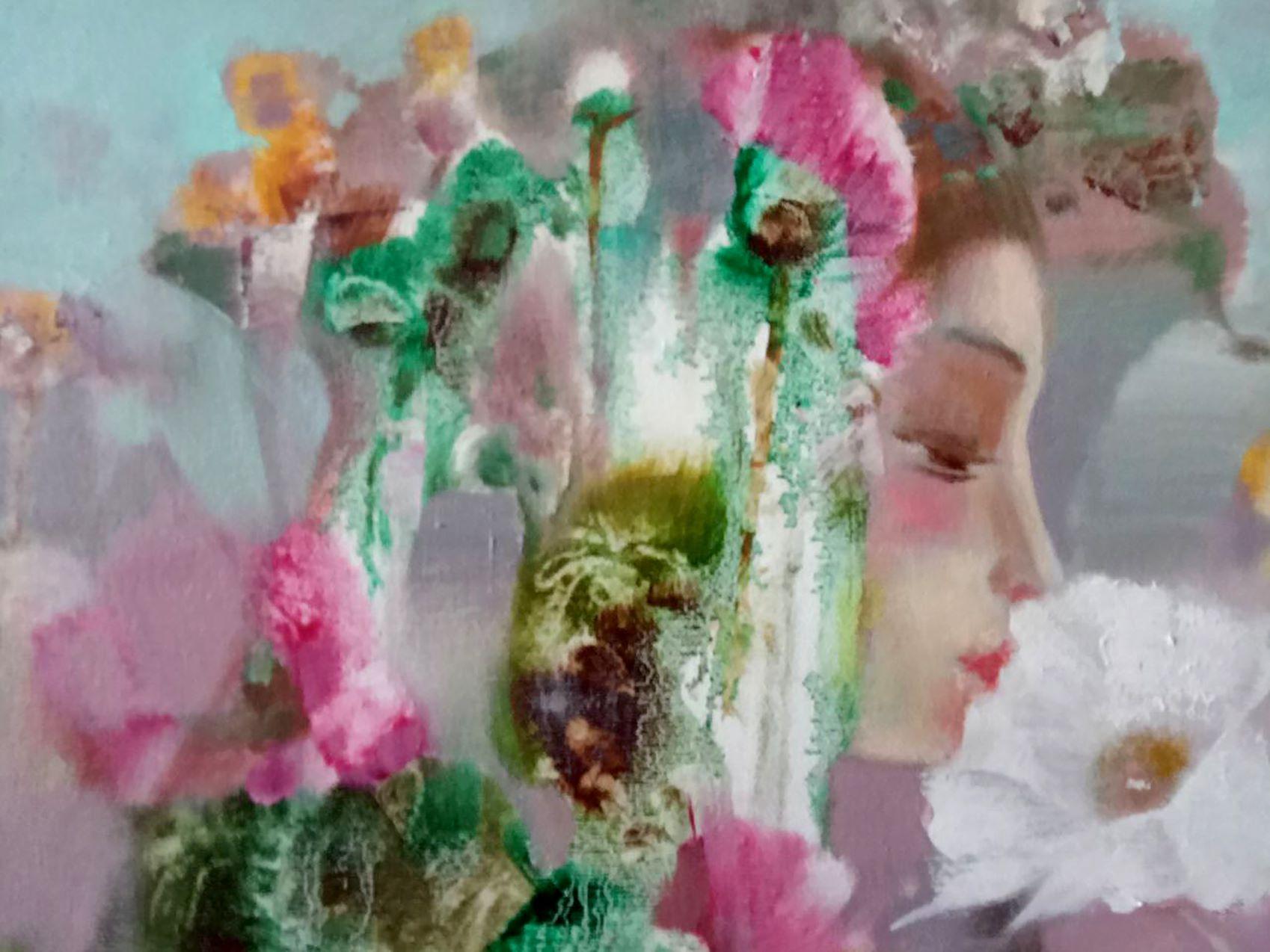Sogno di fata, Ritratti di fiori, Pittura ad olio originale, pronta da appendere - Painting Impressionismo di Anatoly Tarabanov