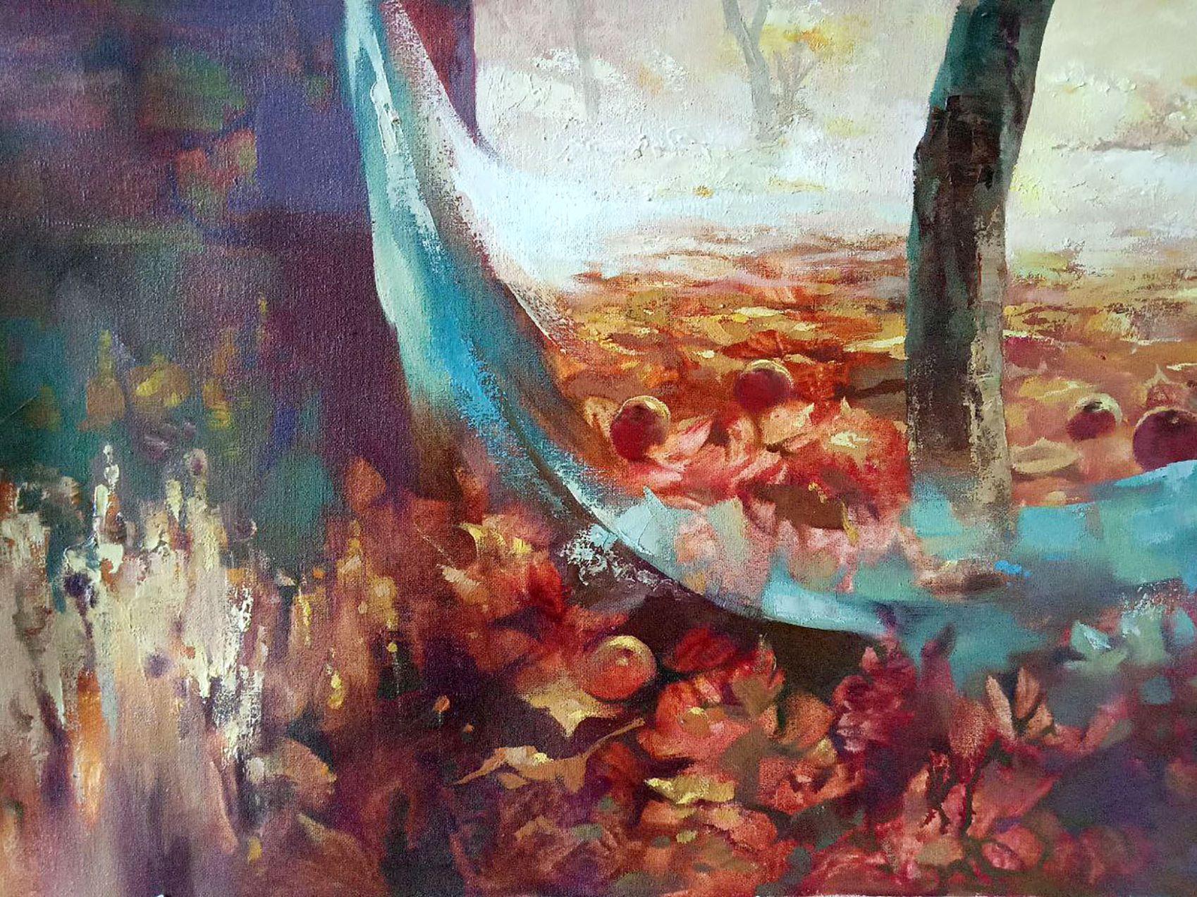 Fall, Landscape, Original oil Painting, Ready to Hang For Sale 4