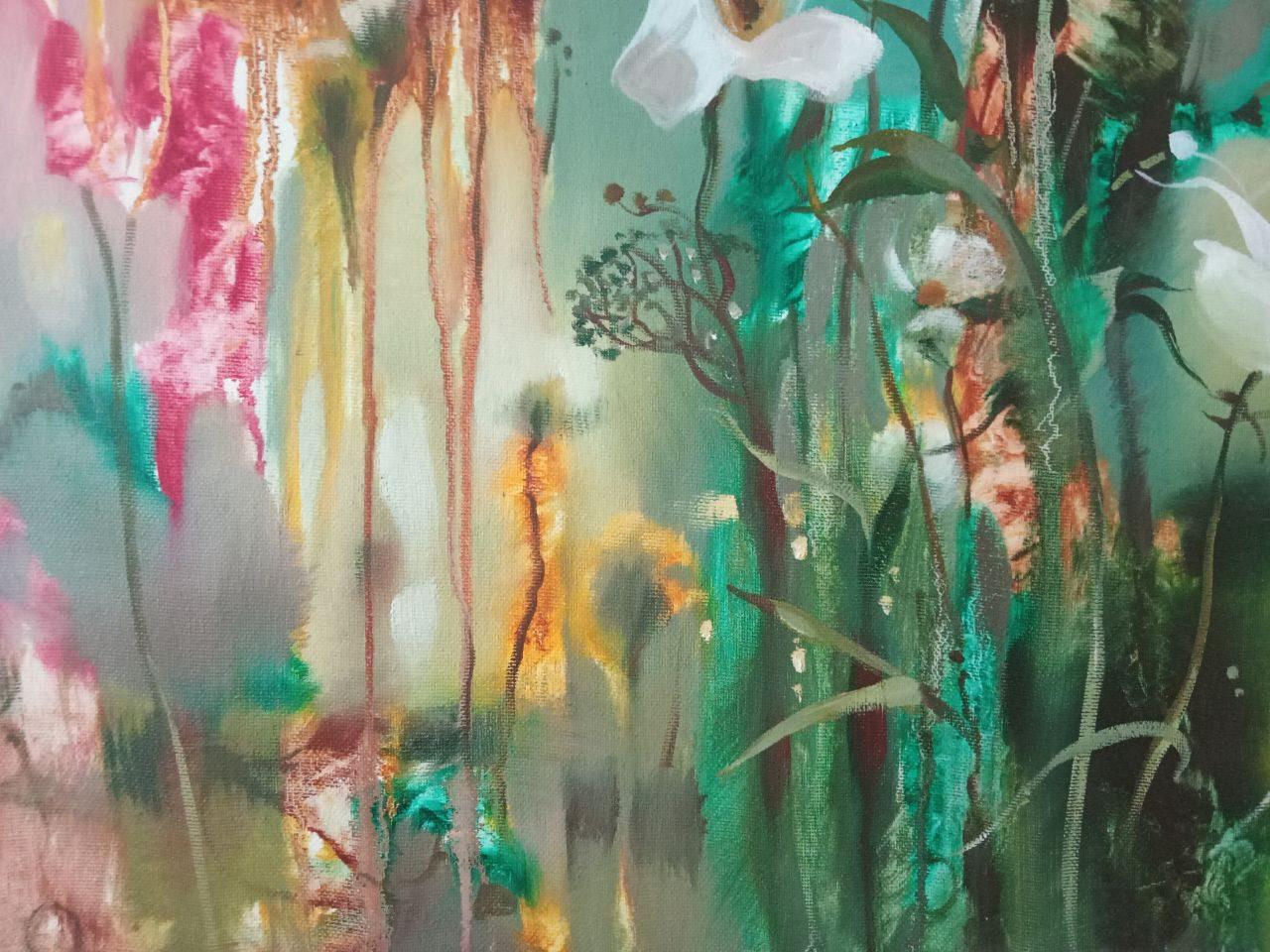 Blumen, handgefertigtes Original-Ölgemälde in Öl, hängefertig, hängefertig (Impressionismus), Painting, von Anatoly Tarabanov