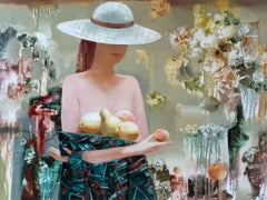 Frutas, Retrato Artístico, Pintura al óleo original, Listo para colgar