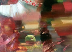 Verre de vin, Portrait Art, peinture à l'huile originale, prête à être accrochée