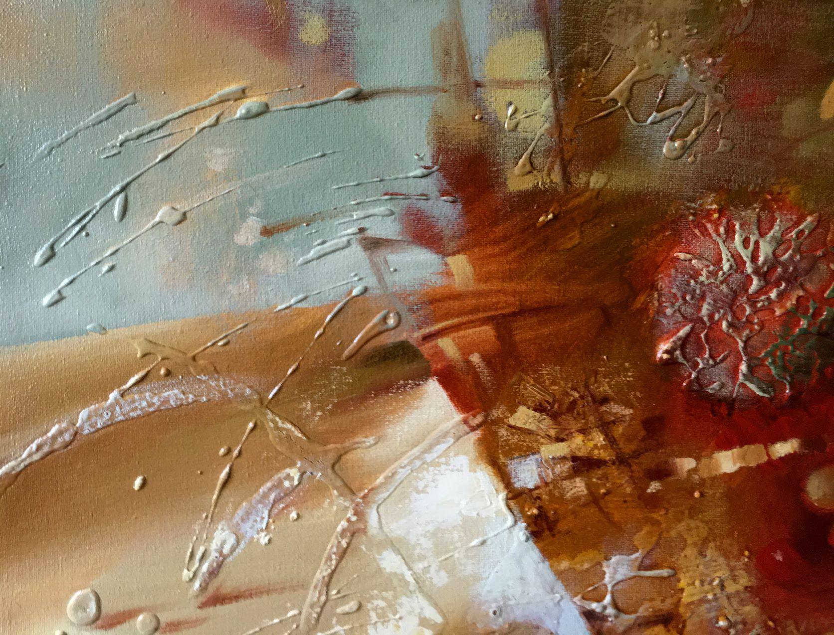 Gust of Wind, Abstract Still Life, Original oil Painting, Ready to Hang For Sale 6