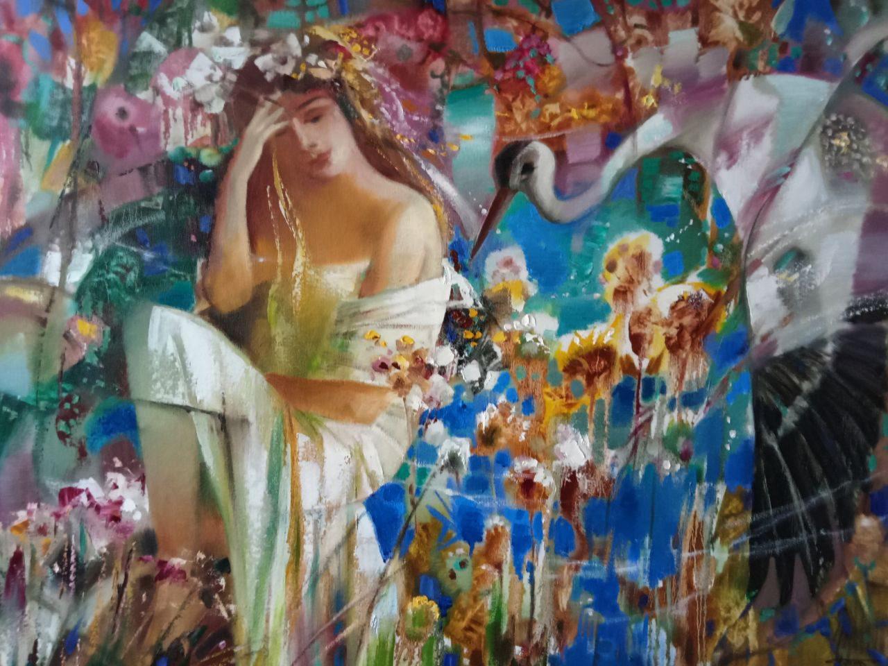 Anatoly Tarabanov Figurative Painting - Indian Summer, Figurative, Original oil Painting, Ready to Hang