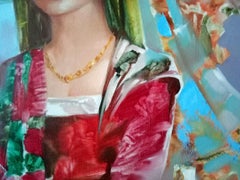 Magia, Ritratto d'arte, Surrealismo, Pittura ad olio originale, Pronto da appendere