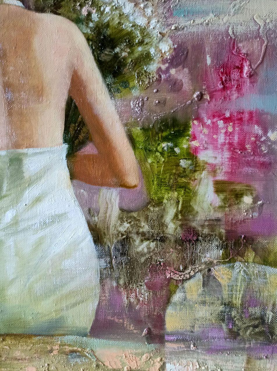Memories, Figurative, Original oil Painting, Ready to Hang For Sale 2