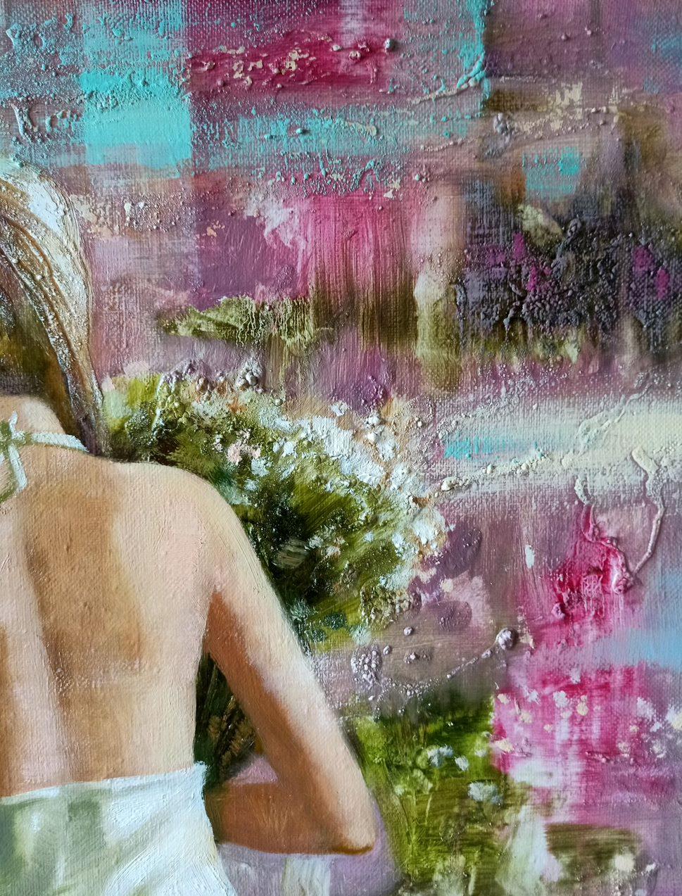 Memories, Figurative, Original oil Painting, Ready to Hang For Sale 5