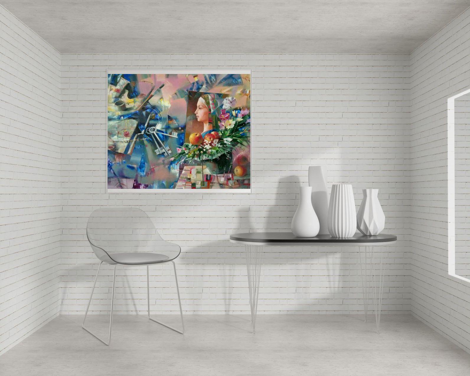 Artista: Anatoly Borisovich Tarabanov
Lavoro: Pittura a olio originale, opera d'arte fatta a mano, unica nel suo genere 
Mezzo: Olio su tela 
Anno: 2020
Stile: Ritratto Surrealismo
Titolo: Metamorfosi
Dimensioni: 27,5