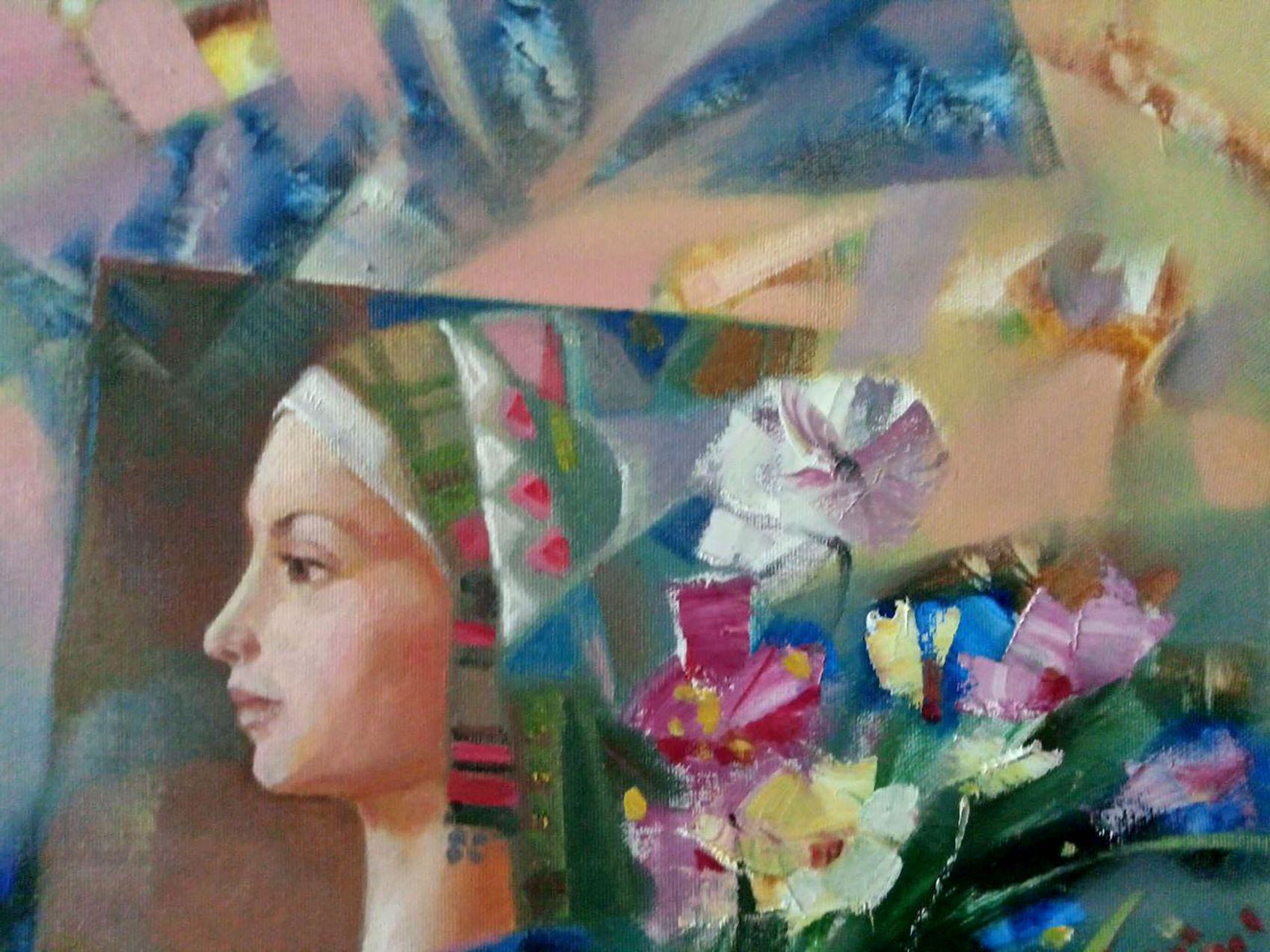 Metamorfosi, Ritratto d'arte, Pittura ad olio originale, pronta da appendere - Painting di Anatoly Tarabanov