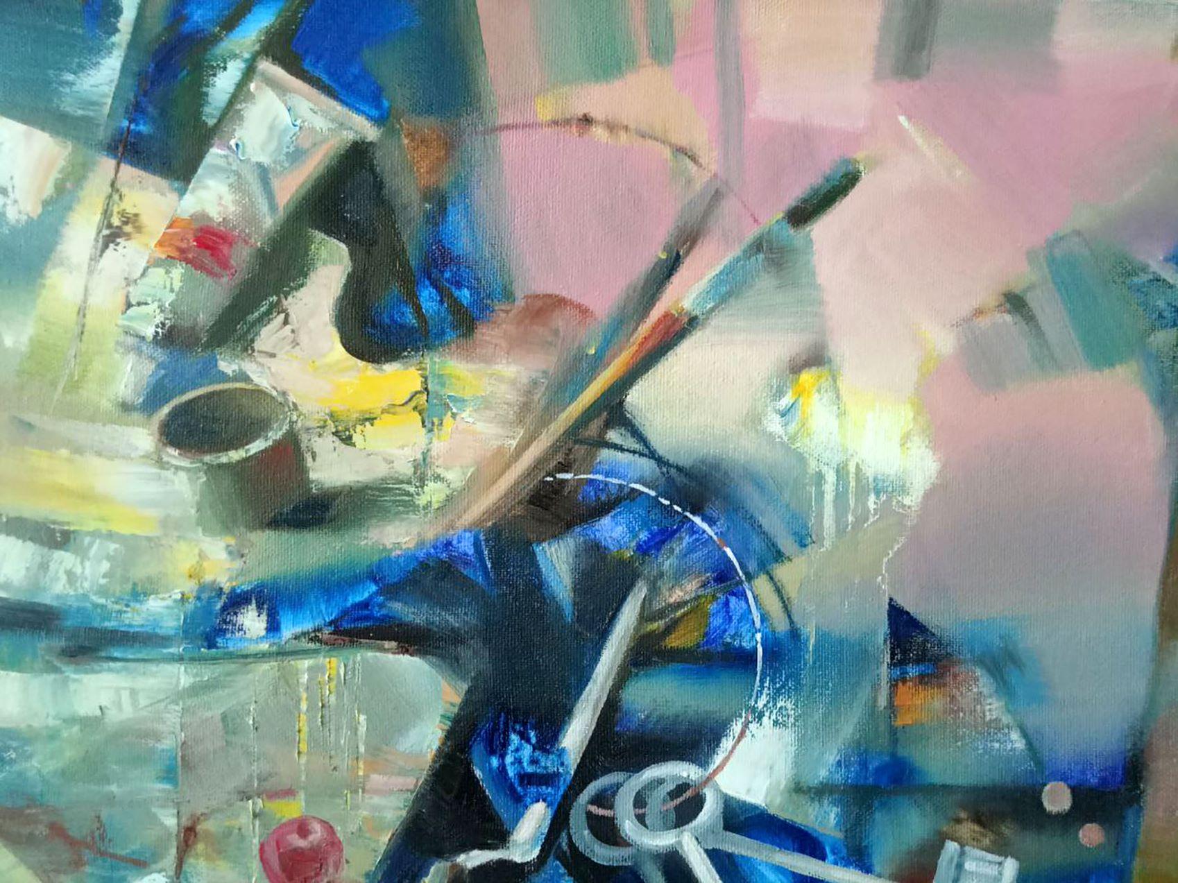 Metamorfosi, Ritratto d'arte, Pittura ad olio originale, pronta da appendere - Portrait Painting Grigio di Anatoly Tarabanov