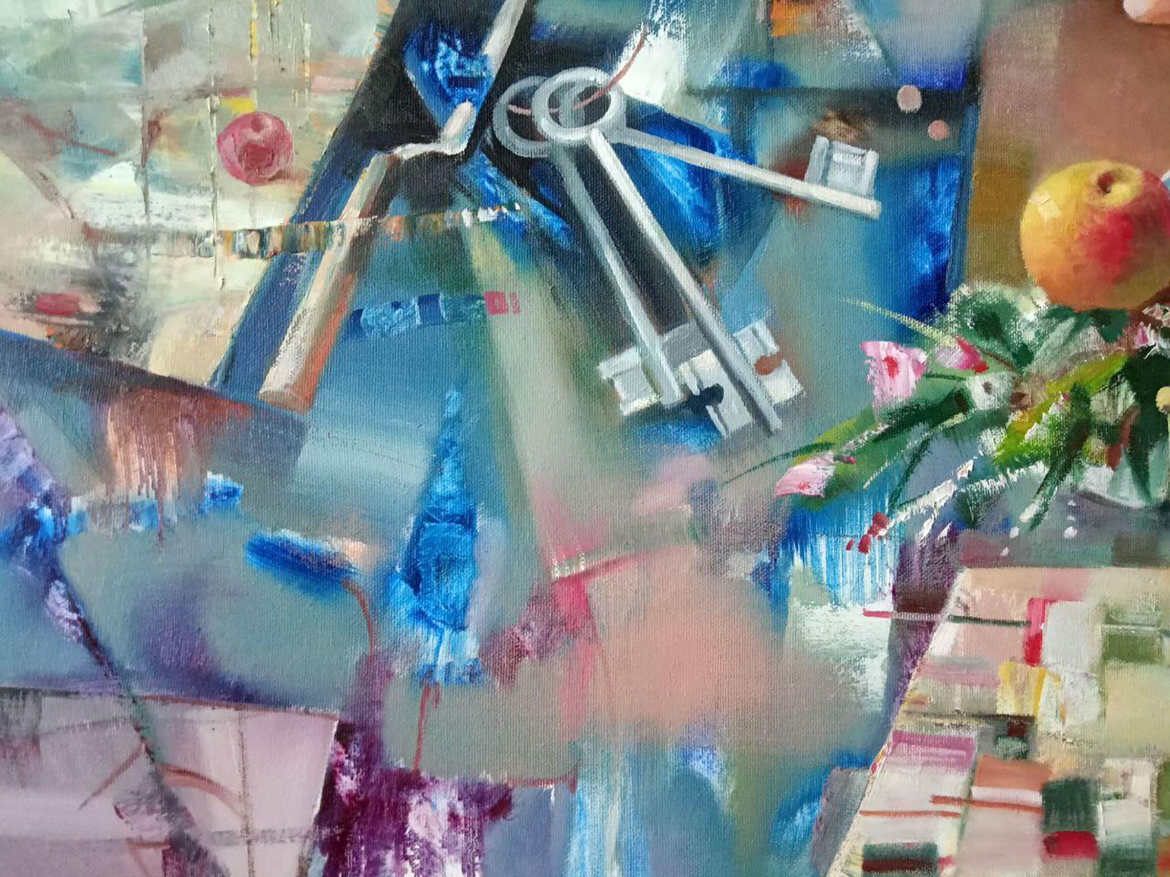 Metamorfosi, Ritratto d'arte, Pittura ad olio originale, pronta da appendere in vendita 2