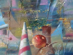 Nature morte métaphysique, surréalisme, peinture à l'huile originale, prête à être accrochée