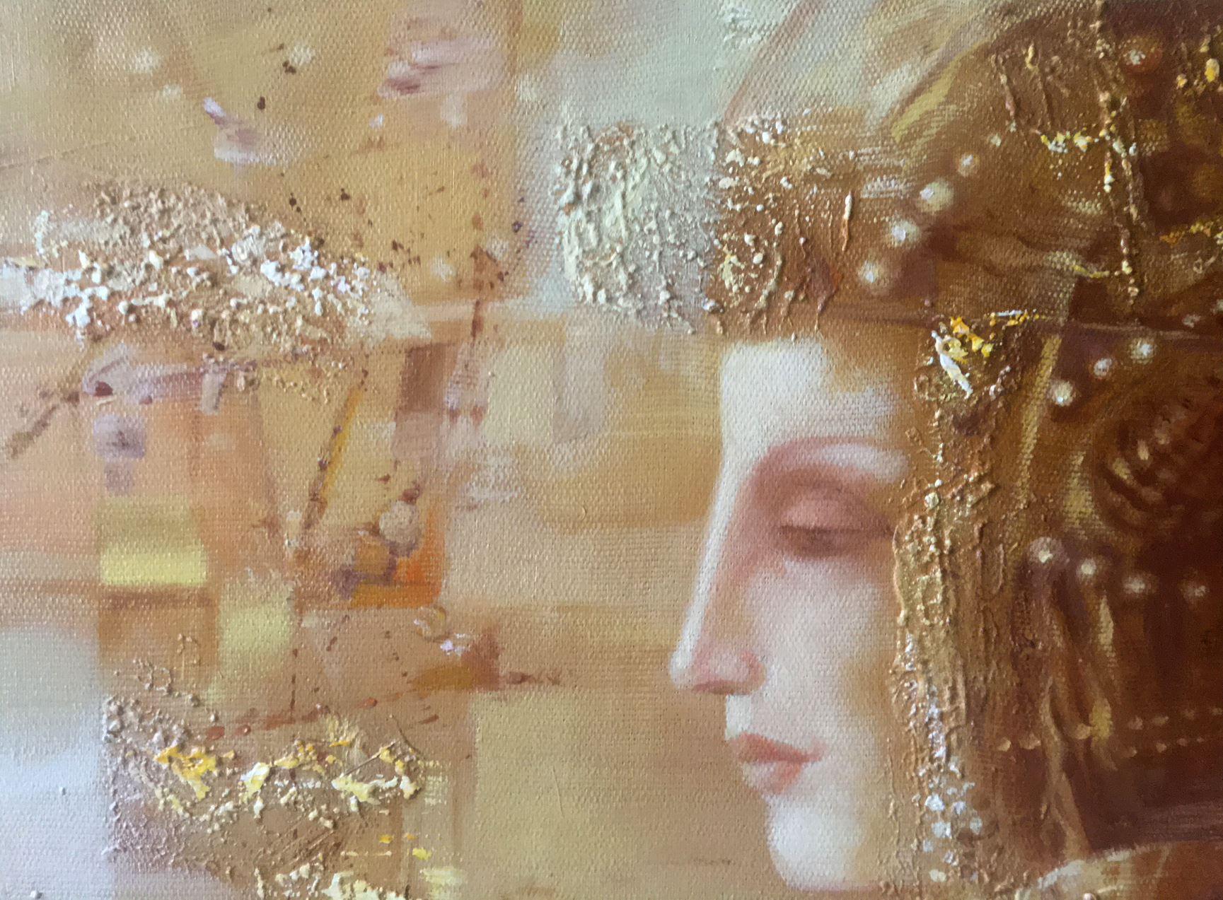 Profile féminin, peinture à l'huile originale, prête à être accrochée 4