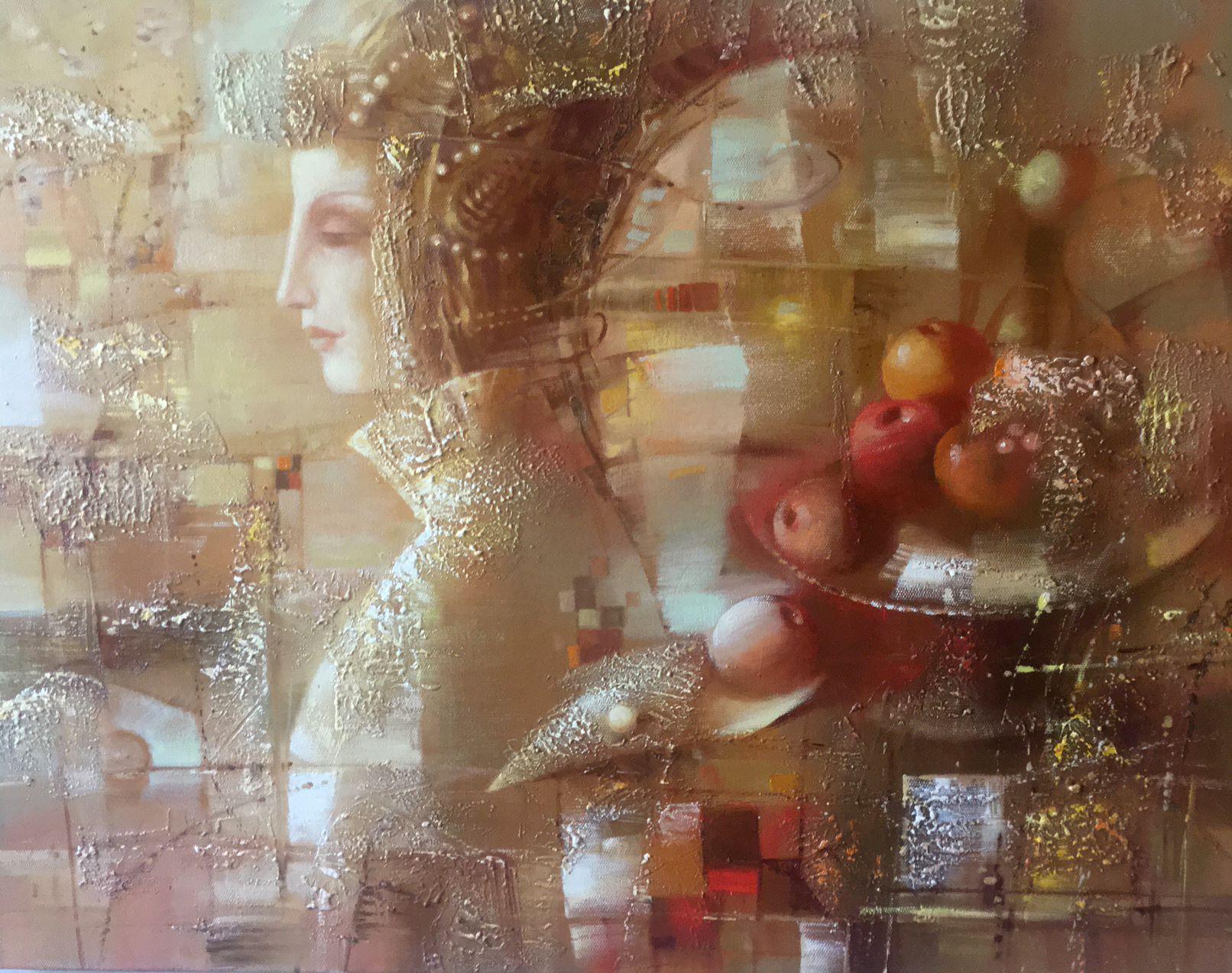 Portrait Painting Anatoly Tarabanov - Profile féminin, peinture à l'huile originale, prête à être accrochée