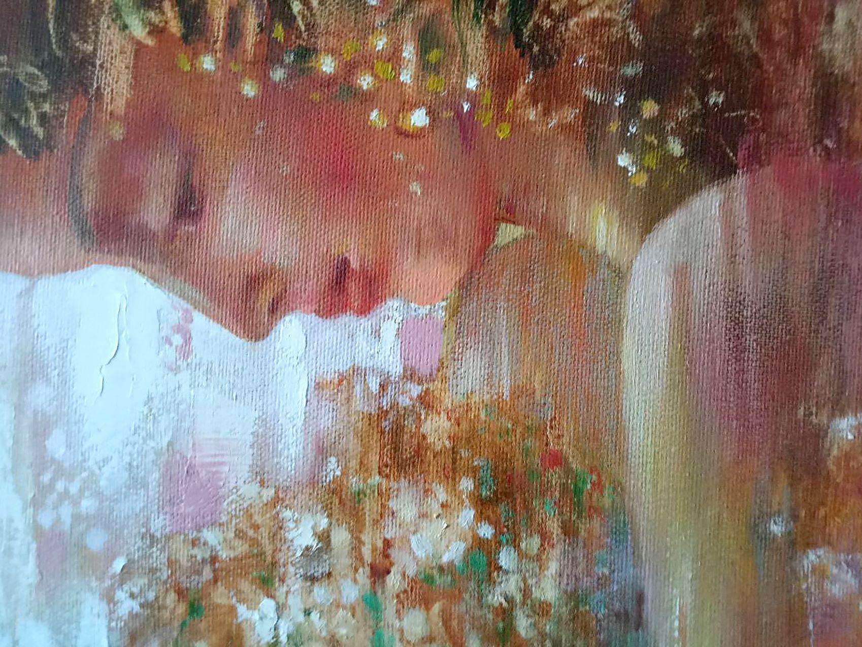 Morning Glow Ritratto figurativo Pittura ad olio originale, pronta da appendere in vendita 1