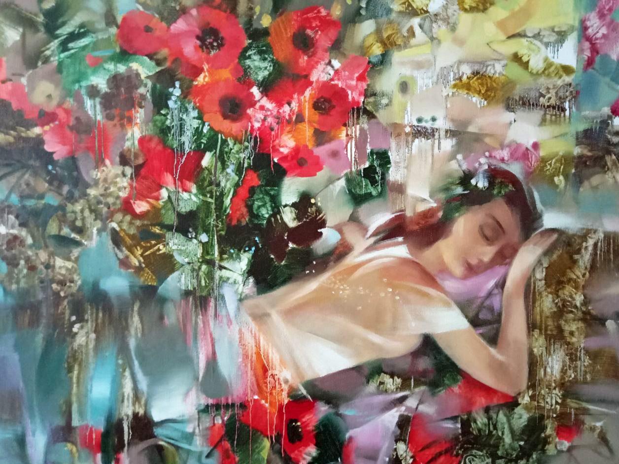 Sinfonía matutina, Arte figurativo, Retrato, Pintura al óleo original, Lista para colgar