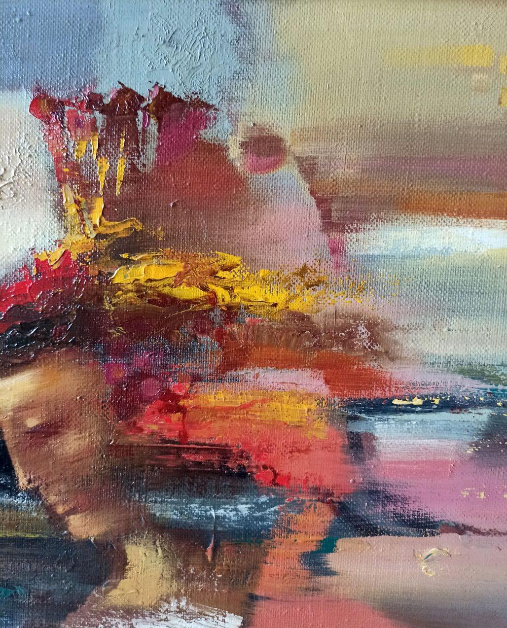 New Day, Portraits Abstract, Original oil Painting, Ready to Hang For Sale 1