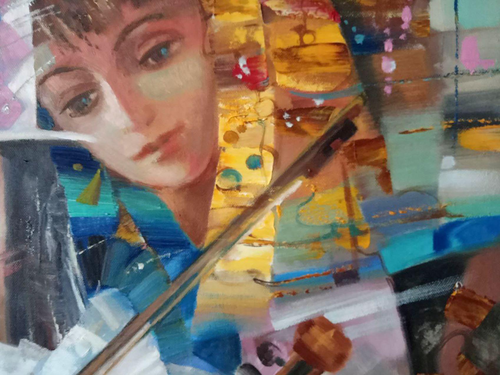 Notturno, Pittura a olio originale, pronta da appendere 3