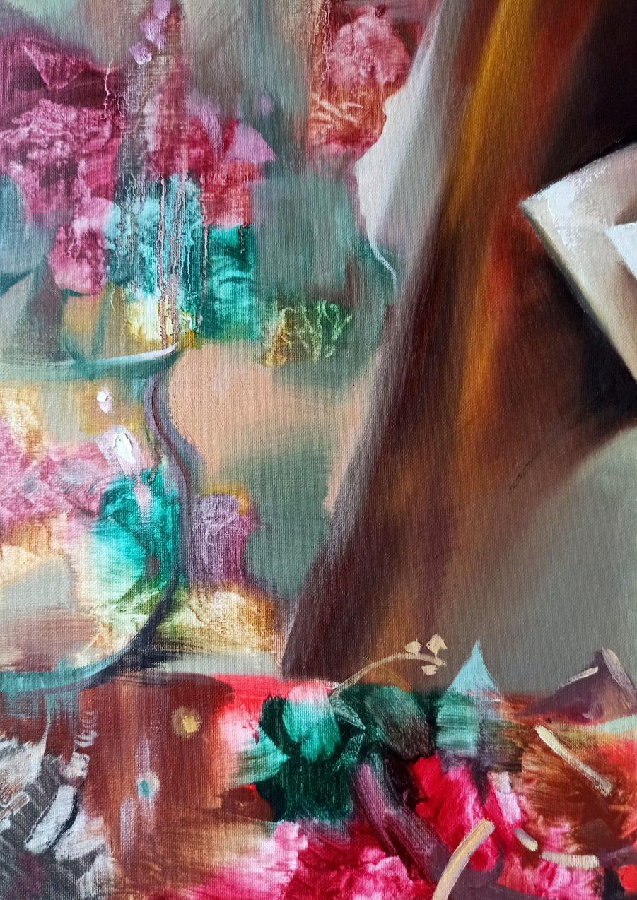 Pintor, Arte figurativo, Pintura al óleo original, Listo para colgar - Figurative Painting Gris de Anatoly Tarabanov