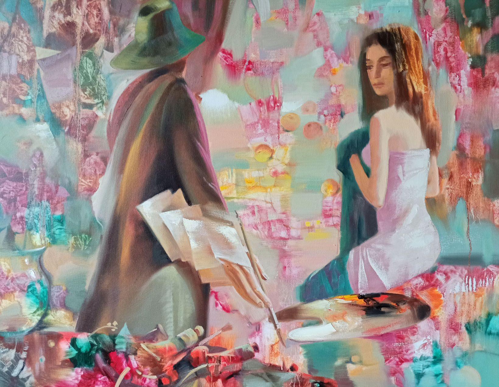 Pittore, Arte figurativa, Pittura ad olio originale, Pronto da appendere