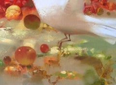 Pigeons, Birds, Handmade Original oil Painting, Ready to Hang