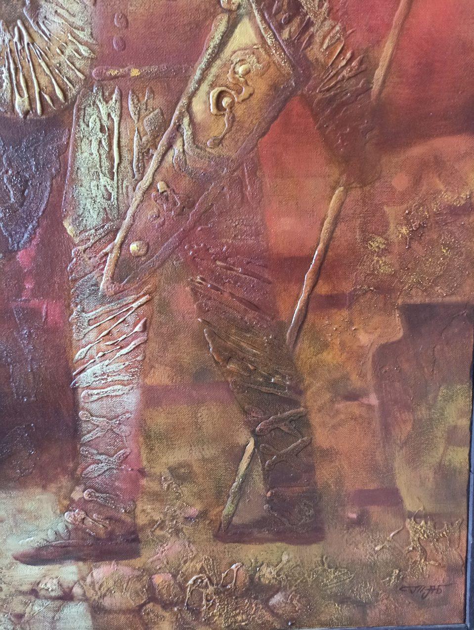 Artist: Anatoly Borisovich Tarabanov
Work: Original oil painting, handmade artwork, one of a kind 
Medium: Oil on Canvas 
Year: 2006
Style: Figurative art
Title: Scythian Legend
Size: 35.5