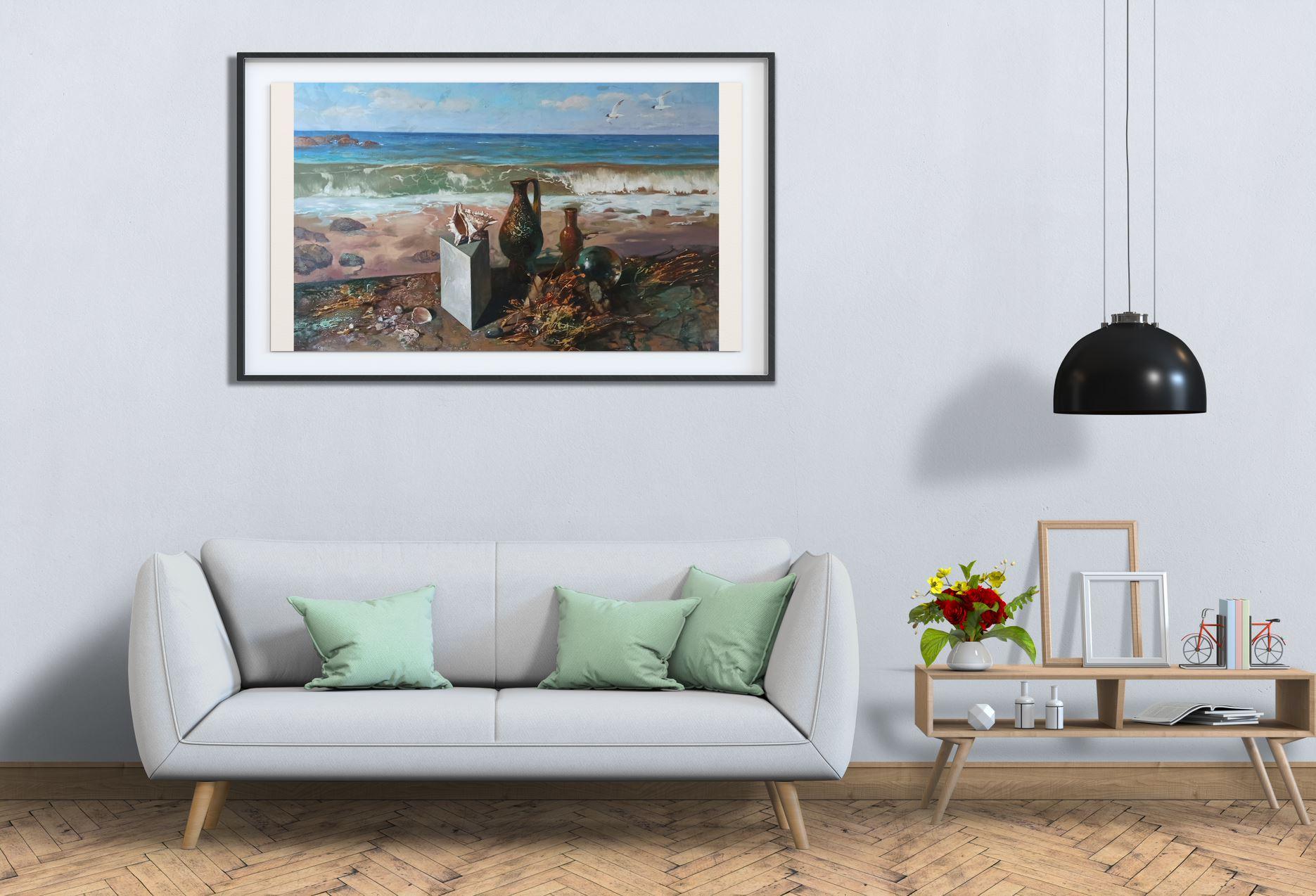 Mare, Realismo, Pittura a olio originale, pronta da appendere 3
