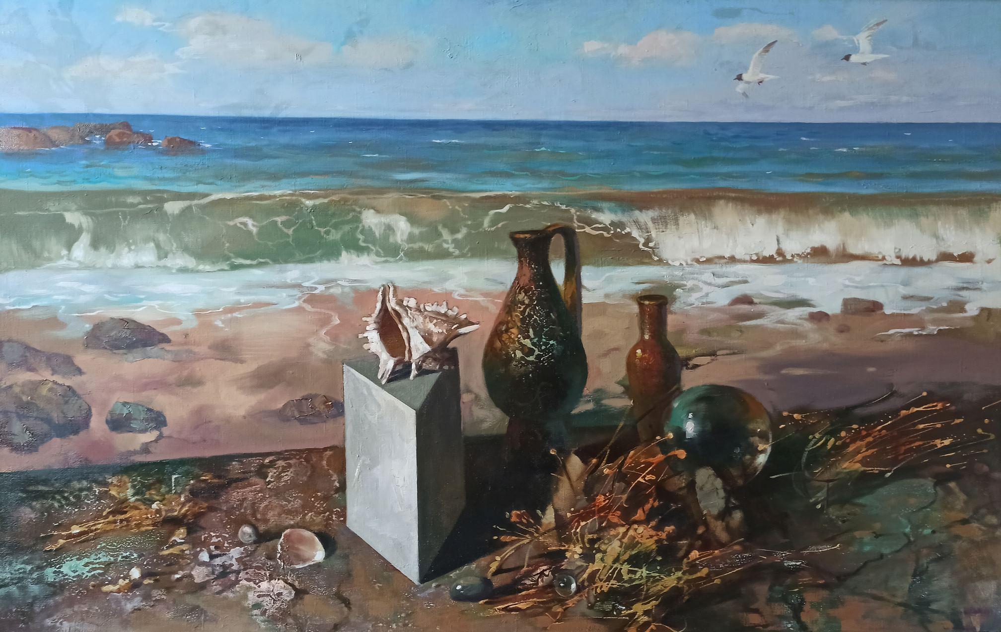 Anatoly Tarabanov Landscape Painting - Seaside, Realism, Original oil Painting, Ready to Hang