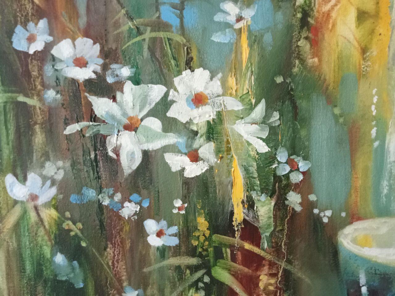 Source, Flowers, Original oil Painting, Ready to Hang For Sale 4