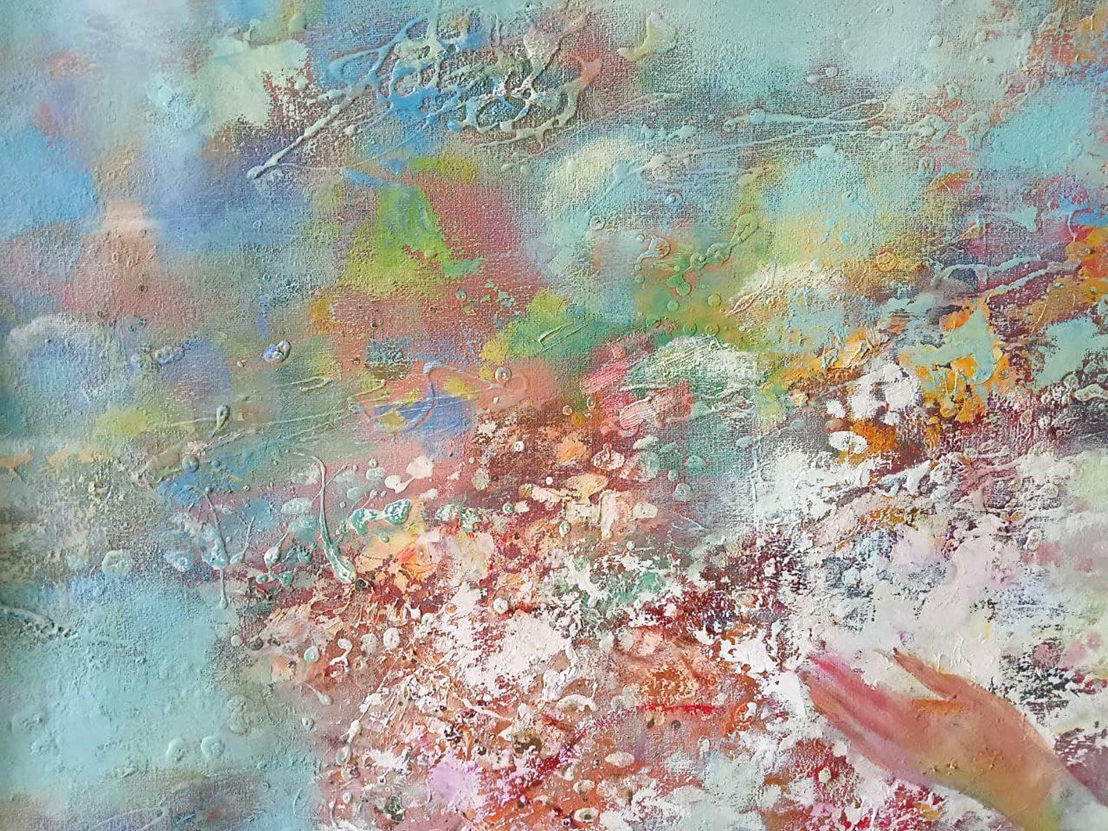 Primavera, Arte Figurativo, Arte hecho a mano Pintura al óleo original, Lista para colgar - Figurative Painting Gris de Anatoly Tarabanov