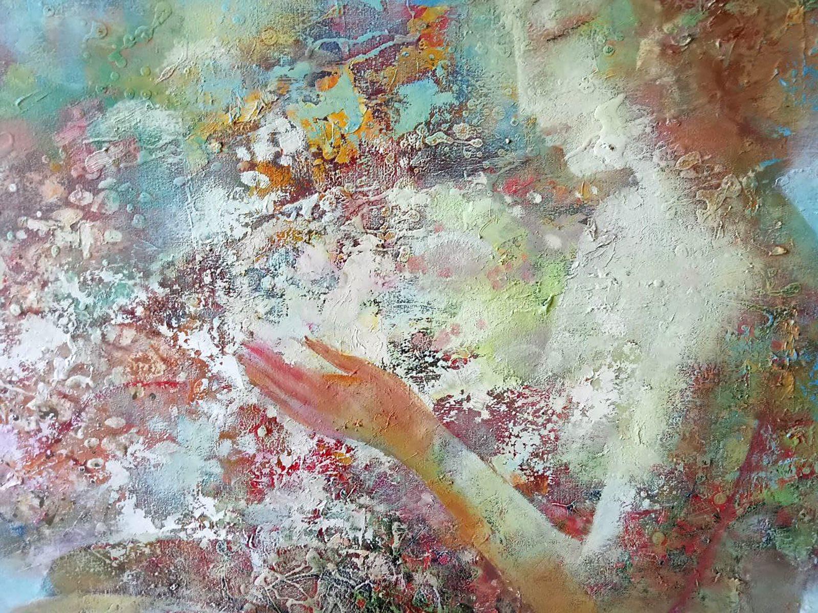 Spring, Figurative, Original oil Painting, Ready to Hang For Sale 2