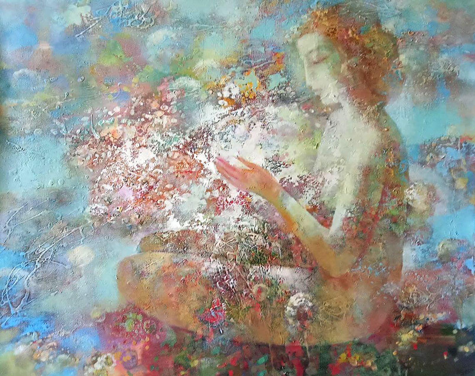Figurative Painting de Anatoly Tarabanov - Primavera, Arte Figurativo, Arte hecho a mano Pintura al óleo original, Lista para colgar