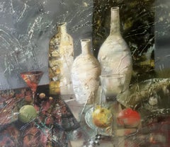 Composition d'une nature morte, peinture à l'huile originale, prête à être accrochée