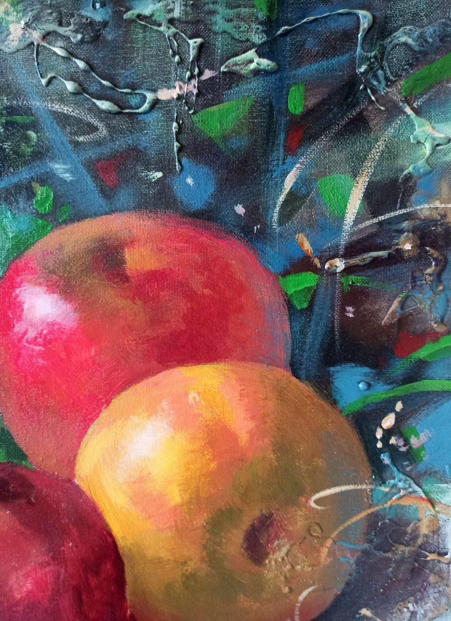 Still Life, Fruits, Original oil Painting, Ready to Hang For Sale 1