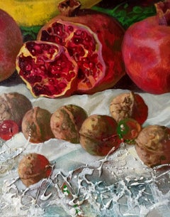 Still Life, Fruits, Handmade Artwork Original oil Painting, Ready to Hang