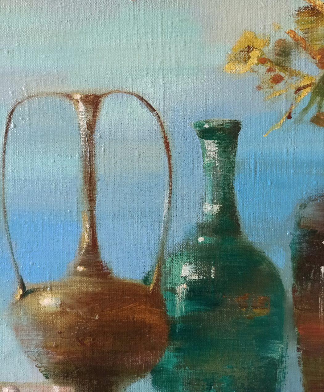 Still Life, Original oil Painting, Ready to Hang For Sale 4