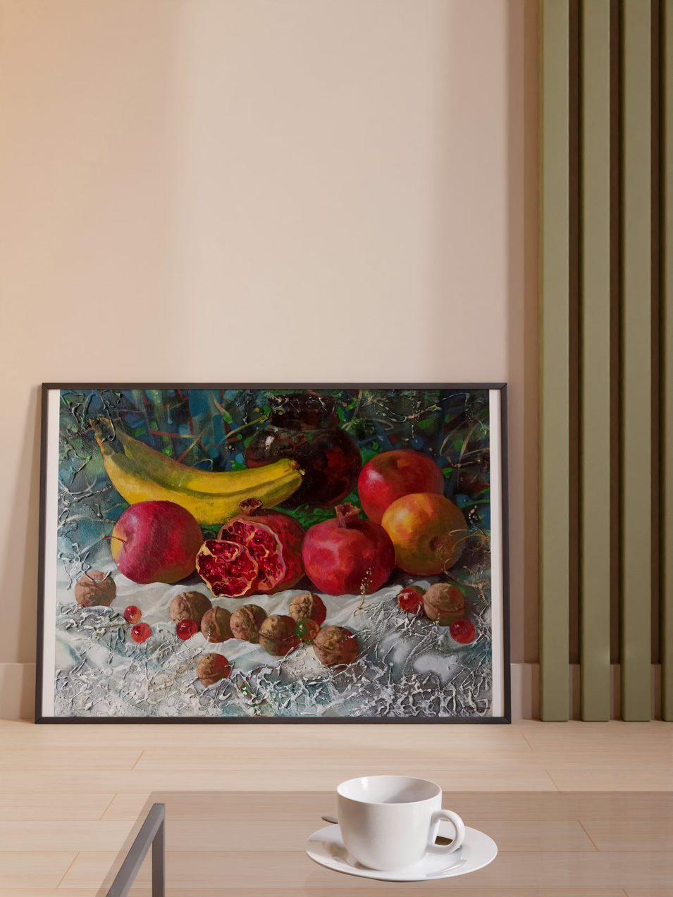 Still Life, Fruits, Original oil Painting, Ready to Hang For Sale 5