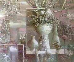 Nature morte, art abstrait, peinture à l'huile originale, prête à être accrochée