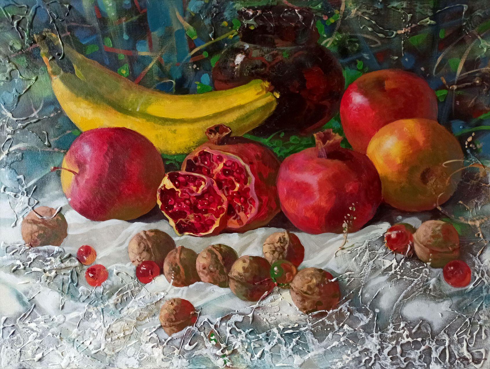 Anatoly Tarabanov Still-Life Painting - Still Life, Fruits, Original oil Painting, Ready to Hang