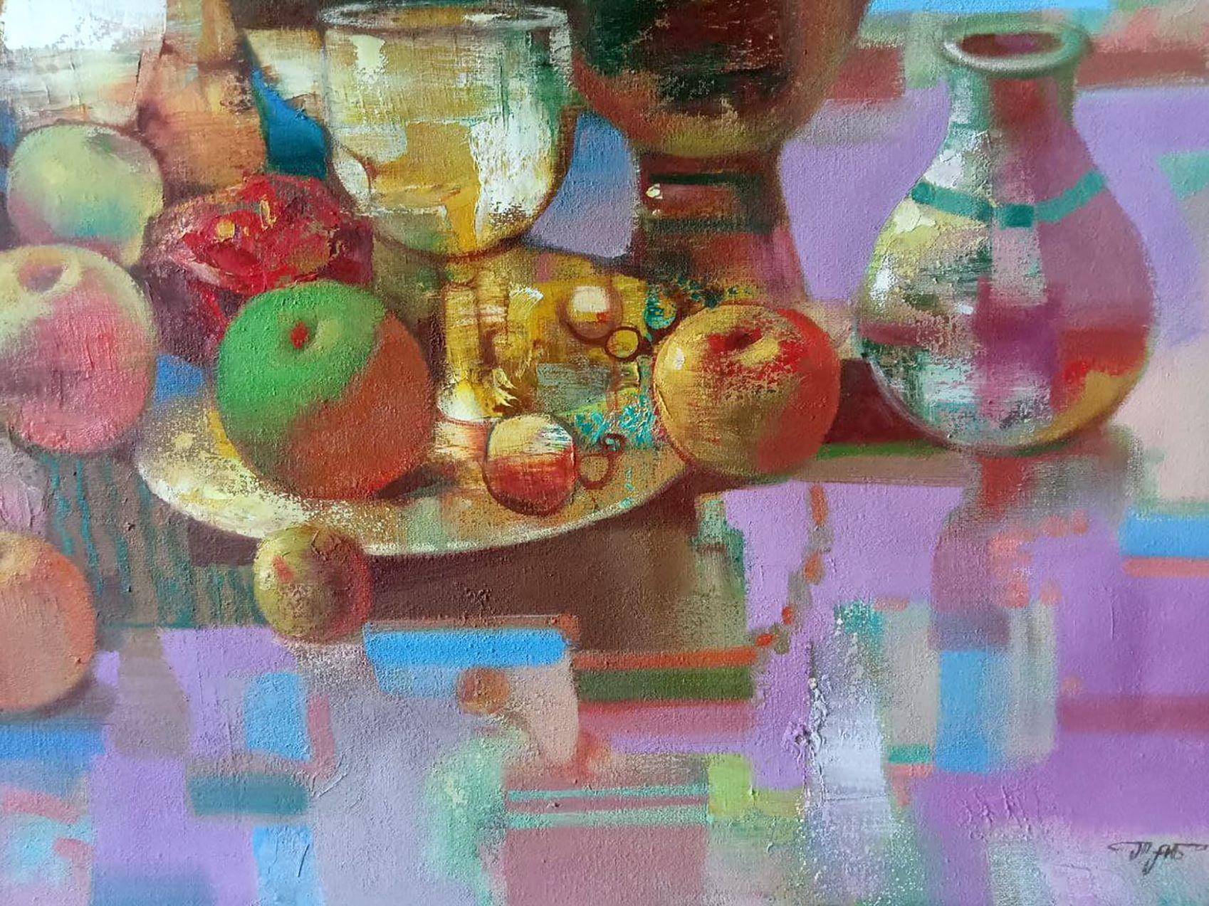 Naturaleza muerta, Obra de arte hecha a mano, Pintura al óleo original, Lista para colgar - Painting de Anatoly Tarabanov