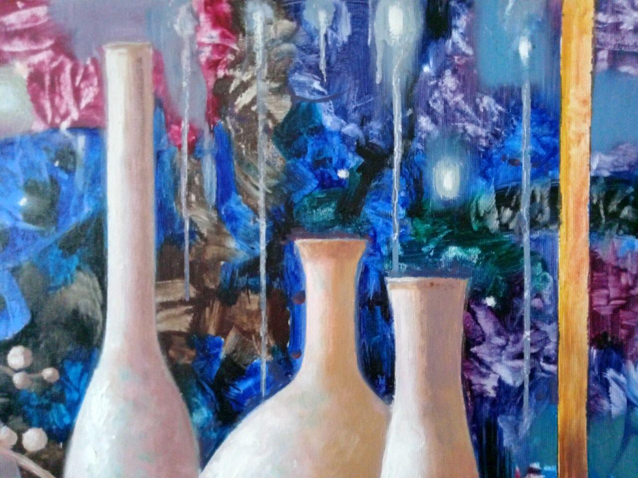 Natura morta, Opera d'arte fatta a mano, Pittura ad olio originale, Pronta da appendere - Painting Impressionismo di Anatoly Tarabanov