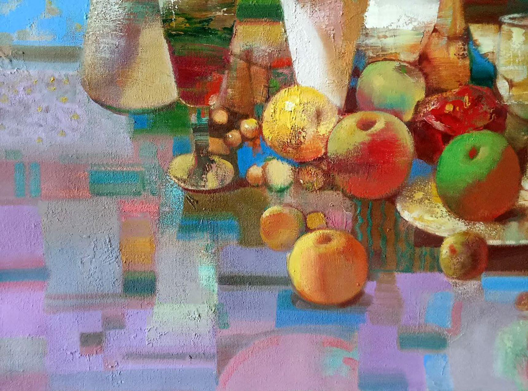 Naturaleza muerta, Obra de arte hecha a mano, Pintura al óleo original, Lista para colgar - Painting Impresionista de Anatoly Tarabanov