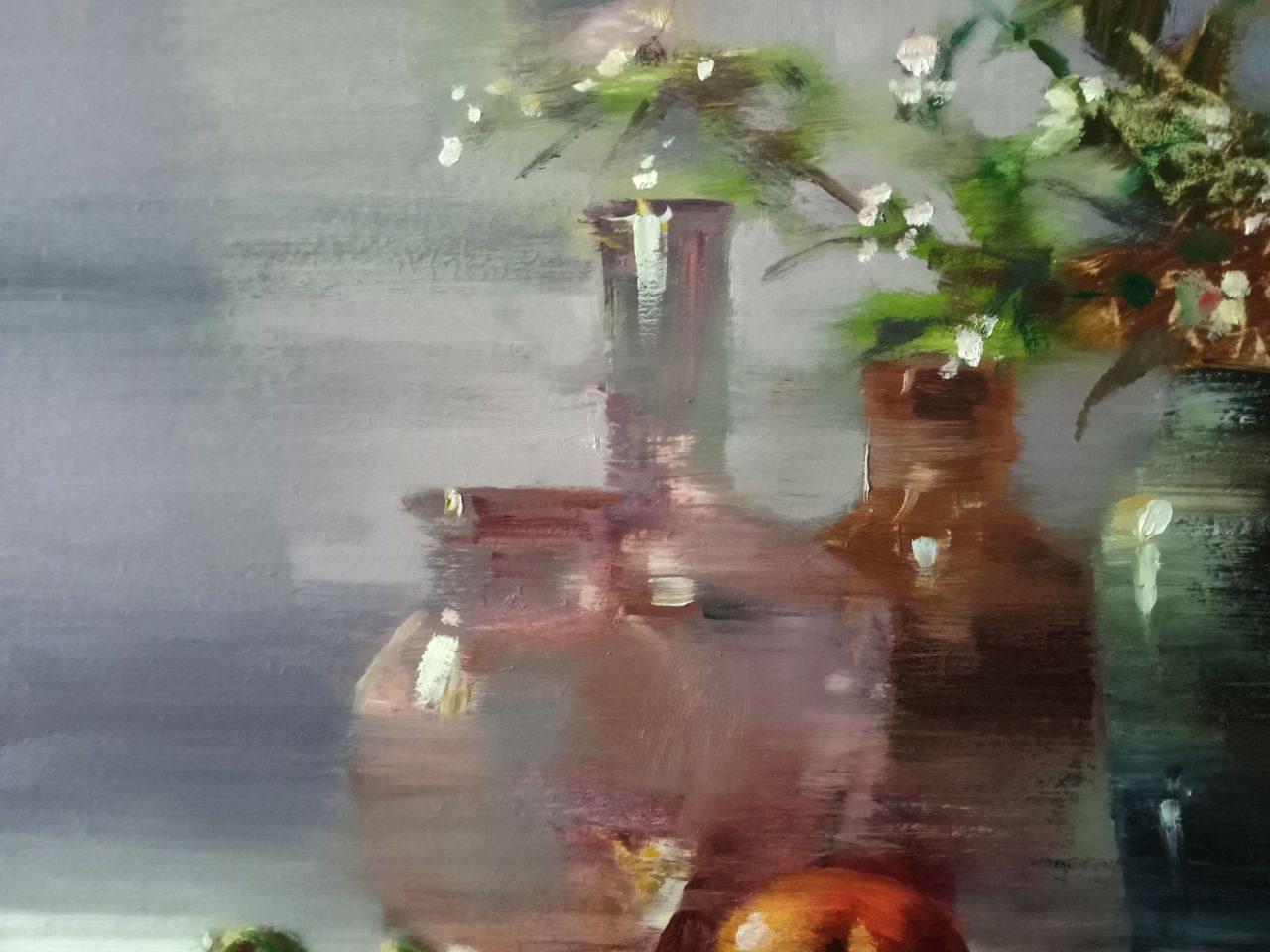 Still Life, Original oil Painting, Ready to Hang For Sale 1