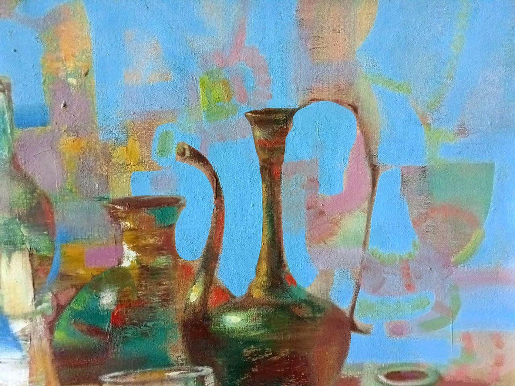 Artista: Anatoli Borísovich Tarabánov
Obra: Pintura al óleo original, obra de arte hecha a mano, única en su género 
Técnica: Óleo sobre lienzo 
Año: 2018
Estilo: Arte clásico
Título: Naturaleza muerta
Tamaño: 29,5
