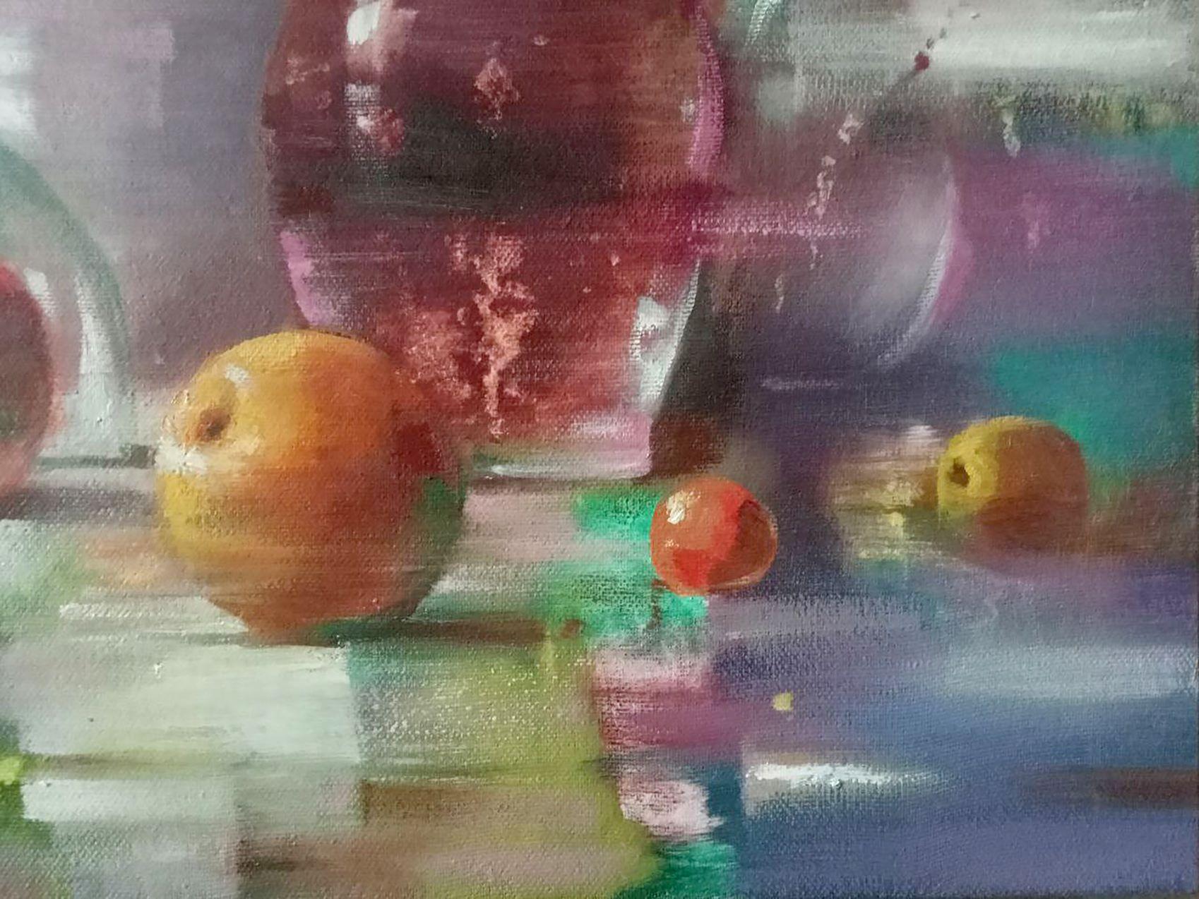 Still Life, Impressionism, Original oil Painting, Ready to Hang For Sale 3