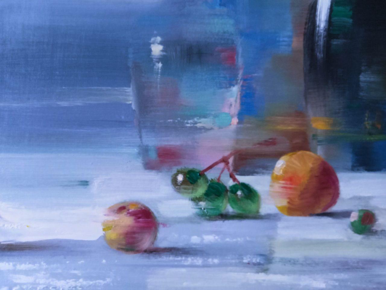 Natura morta, Pittura ad olio originale fatta a mano, pronta da appendere in vendita 4