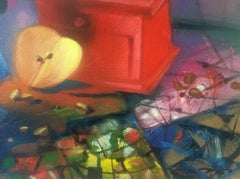 Still Life with a Parrot, Original oil Painting, Ready to Hang